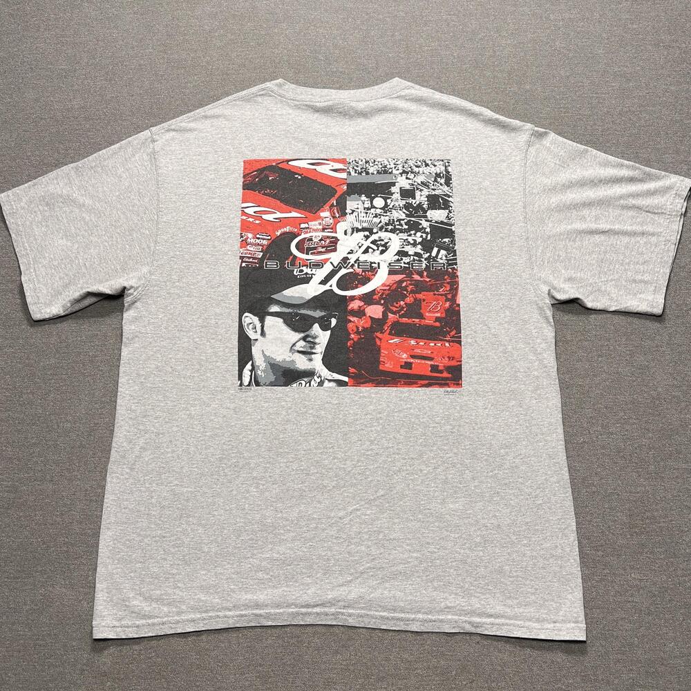 Dale Earnhardt Jr Shirt Mens XL Gray Chase Authentics NASCAR Racing Budweiser